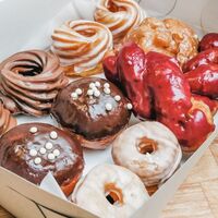 mixed dozen box of doughnuts, assorted flavors